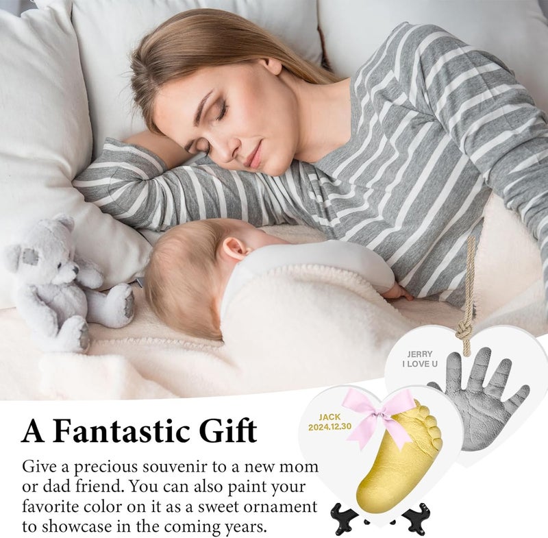 kimitimi Baby Hand & Footprint Keepsake Kit - Personalized Handprint Footprint Ornament for Newborn Babies, New Mom Gifts, Baby Shower & Registry, Nursery Picture Frame, Pet Paw Print Ornament - Image 5